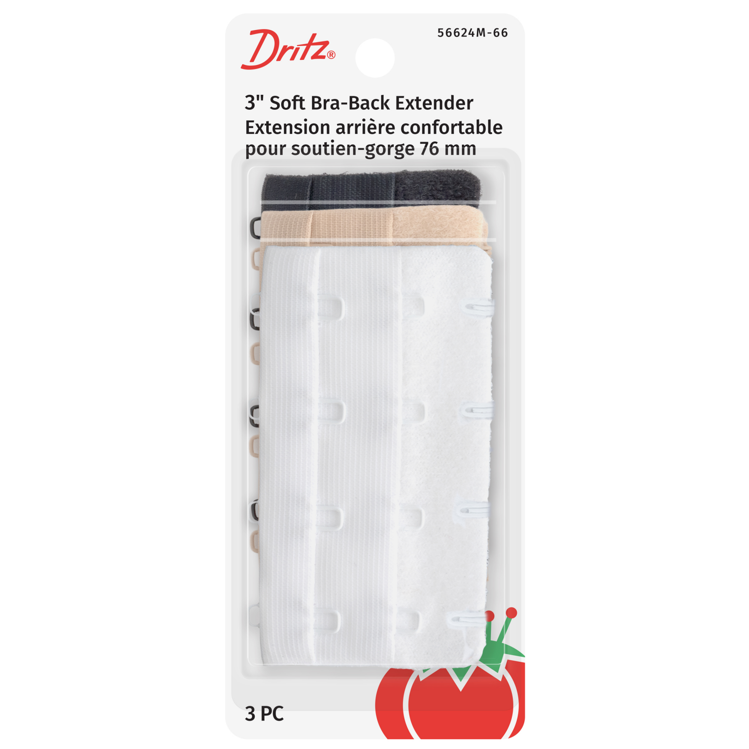 slide 1 of 2, Dritz Bra Back Extenders 3 in Assorted 3 Pk, 3 ct