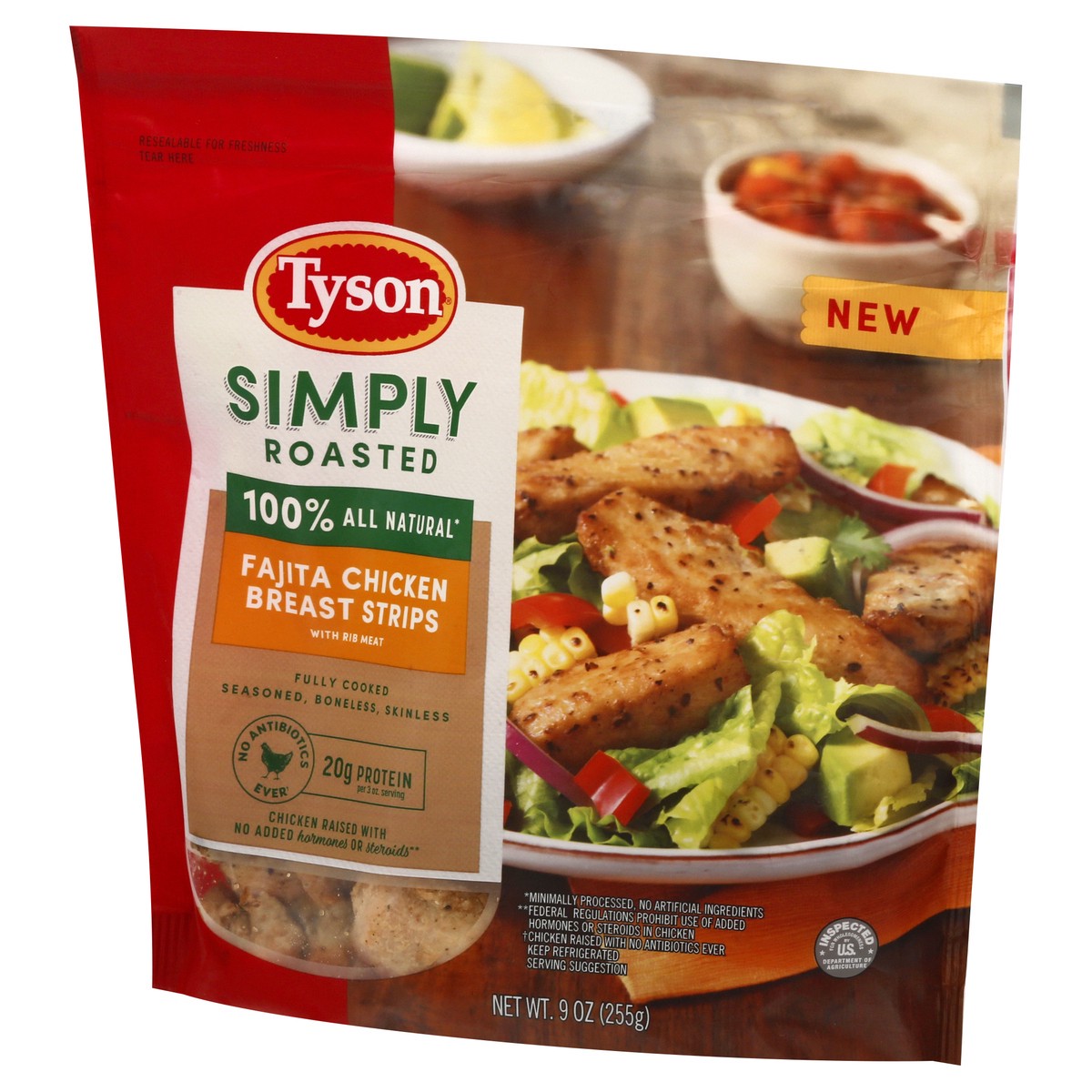 slide 3 of 10, Tyson Simply Roasted Fajita Chicken Breast Strips 9 oz, 9 oz