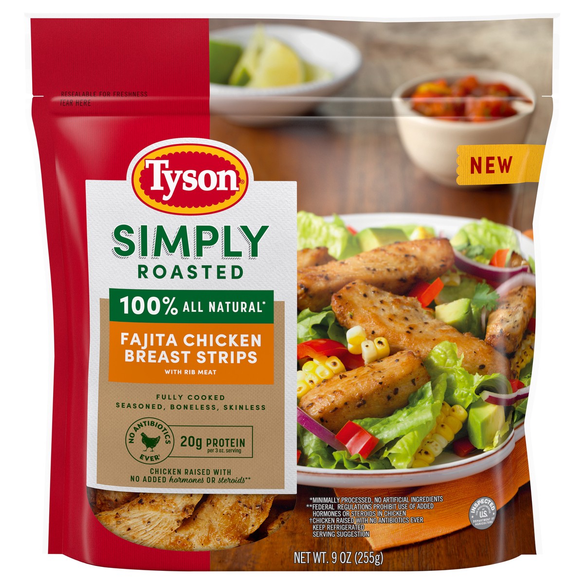 slide 1 of 10, Tyson Simply Roasted Fajita Chicken Breast Strips 9 oz, 9 oz