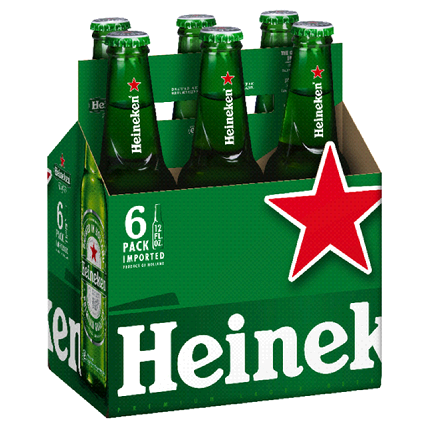 slide 1 of 1, Heineken 6 Pack Original Beer 6 - 12 fl oz Bottles, 6 ct; 12 oz