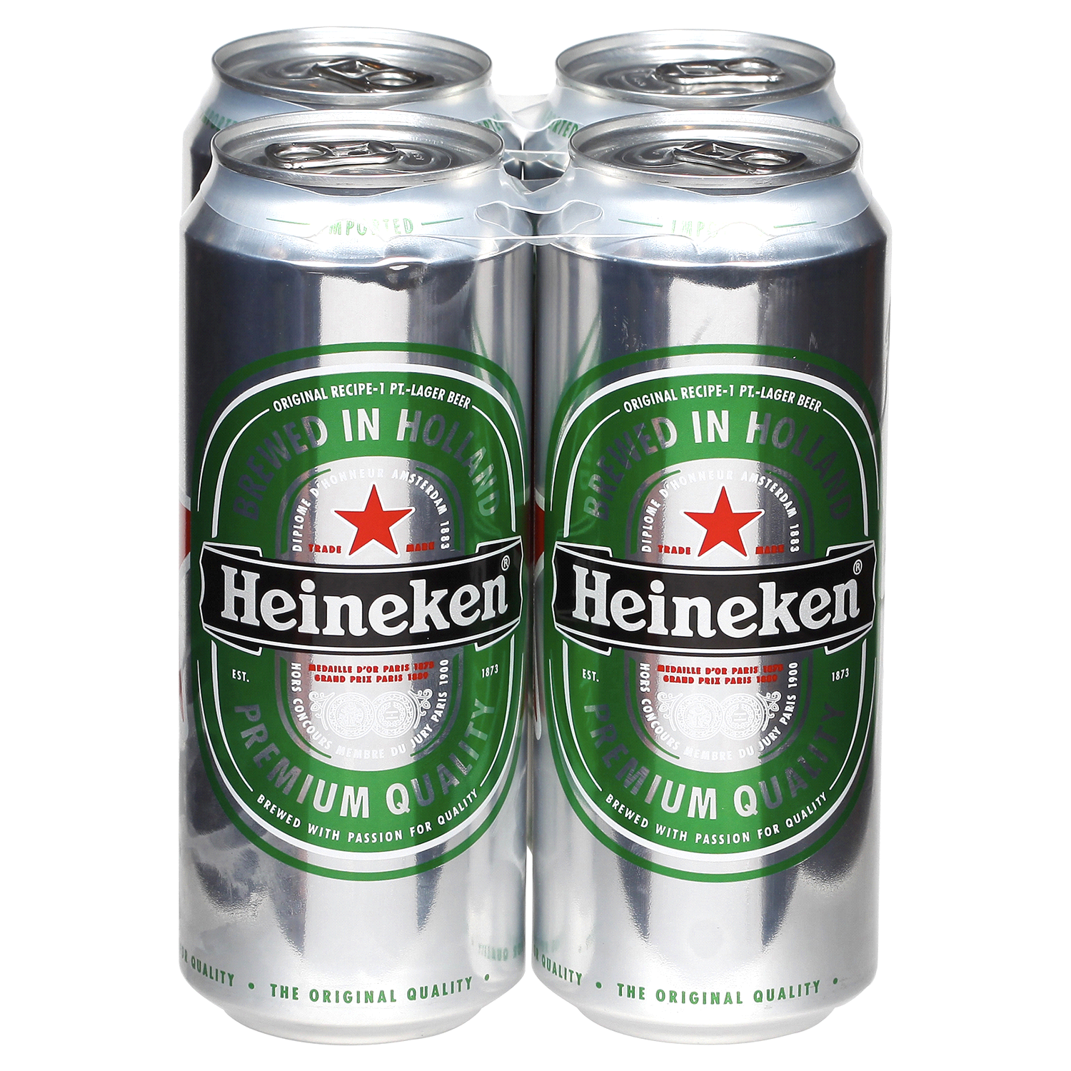 slide 1 of 3, Heineken 4 Pack Original Beer 4 - 16 fl oz Cans, 4 ct; 16 oz