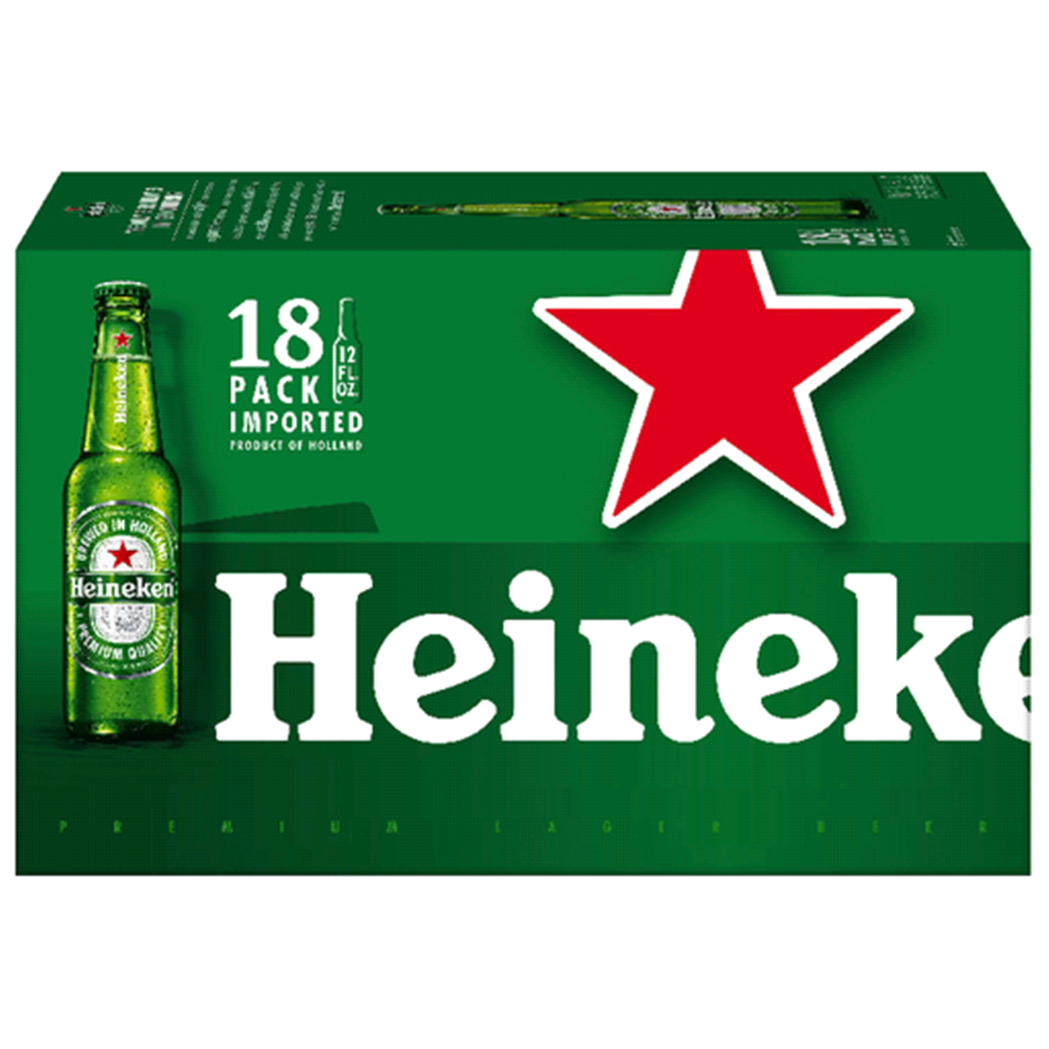 slide 1 of 1, Heineken 18 Pack Original Beer 18 - 12 fl oz Bottles, 18 ct; 12 oz