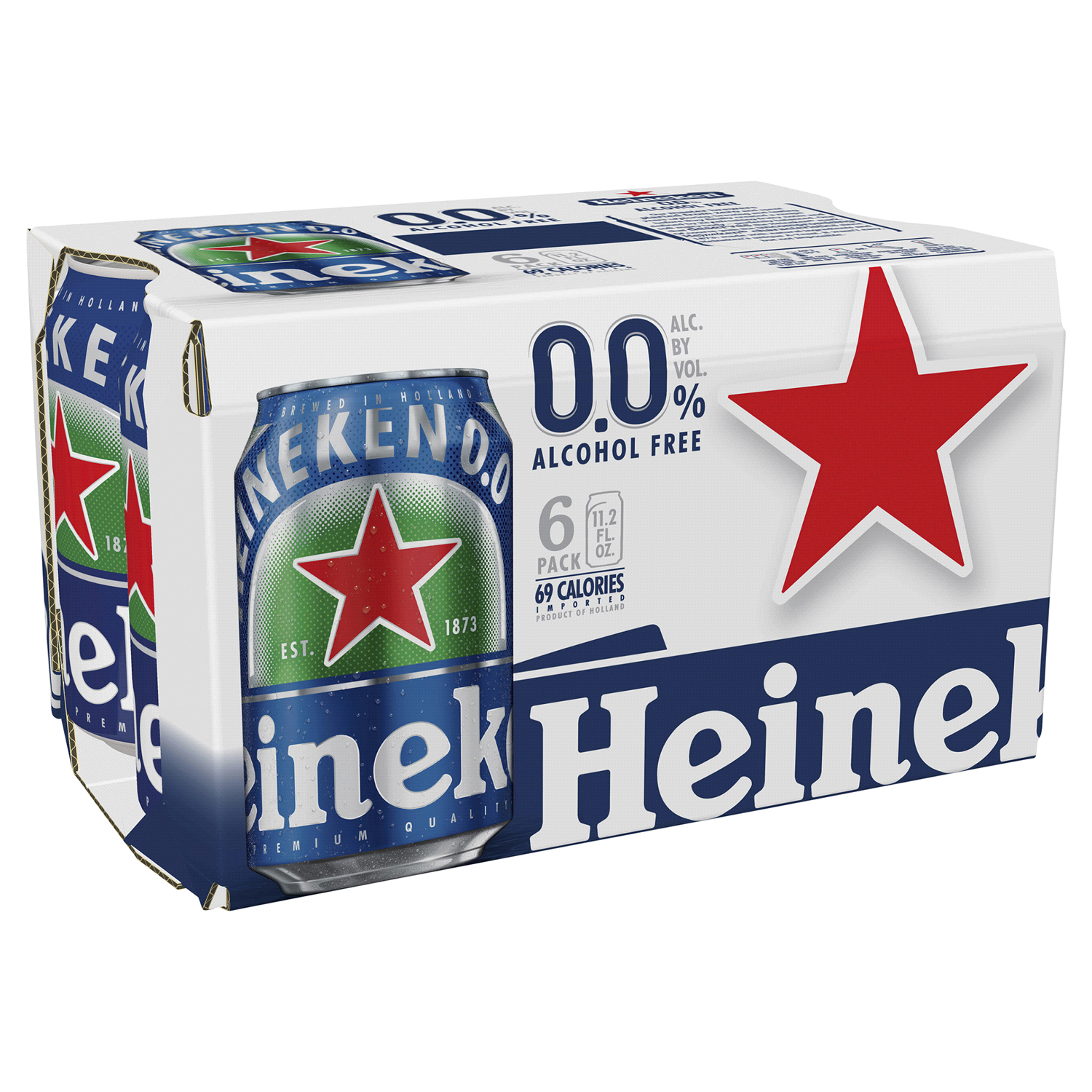 slide 2 of 2, Heineken 0.0 Non-Alcoholic Beer, 6 Pack, 11.2 fl oz Cans, 6 ct; 11.2 oz