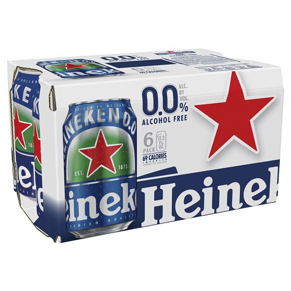 slide 3 of 5, Heineken 0.0 Non-Alcoholic Beer, 6 Pack, 11.2 fl oz Cans, 11.2 oz