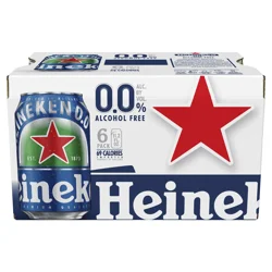 Heineken 0.0 Non-Alcoholic Beer, 6 Pack, 11.2 fl oz Cans