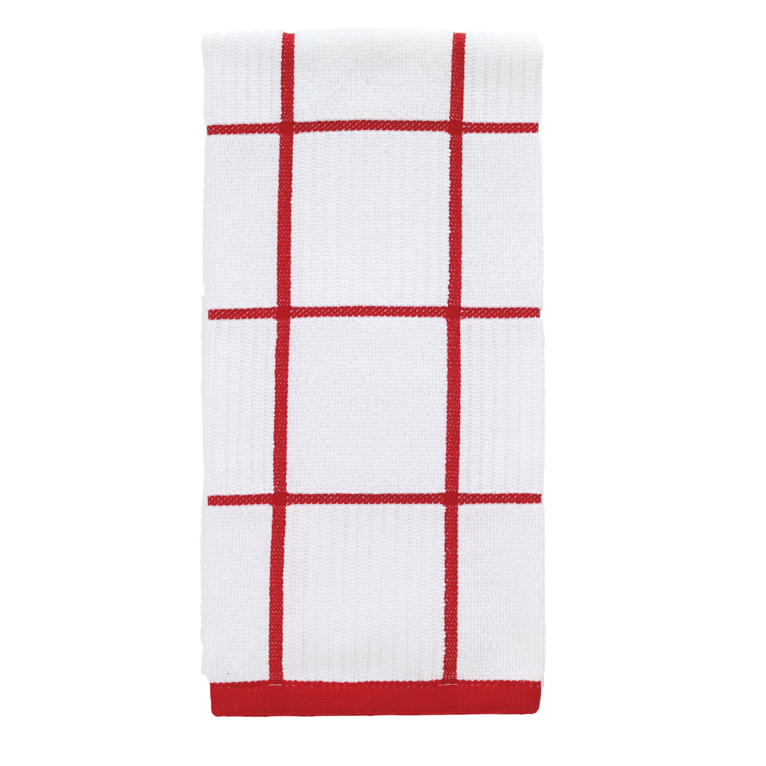 slide 1 of 1, T-fal Red Check Parquet Towel, 1 ct