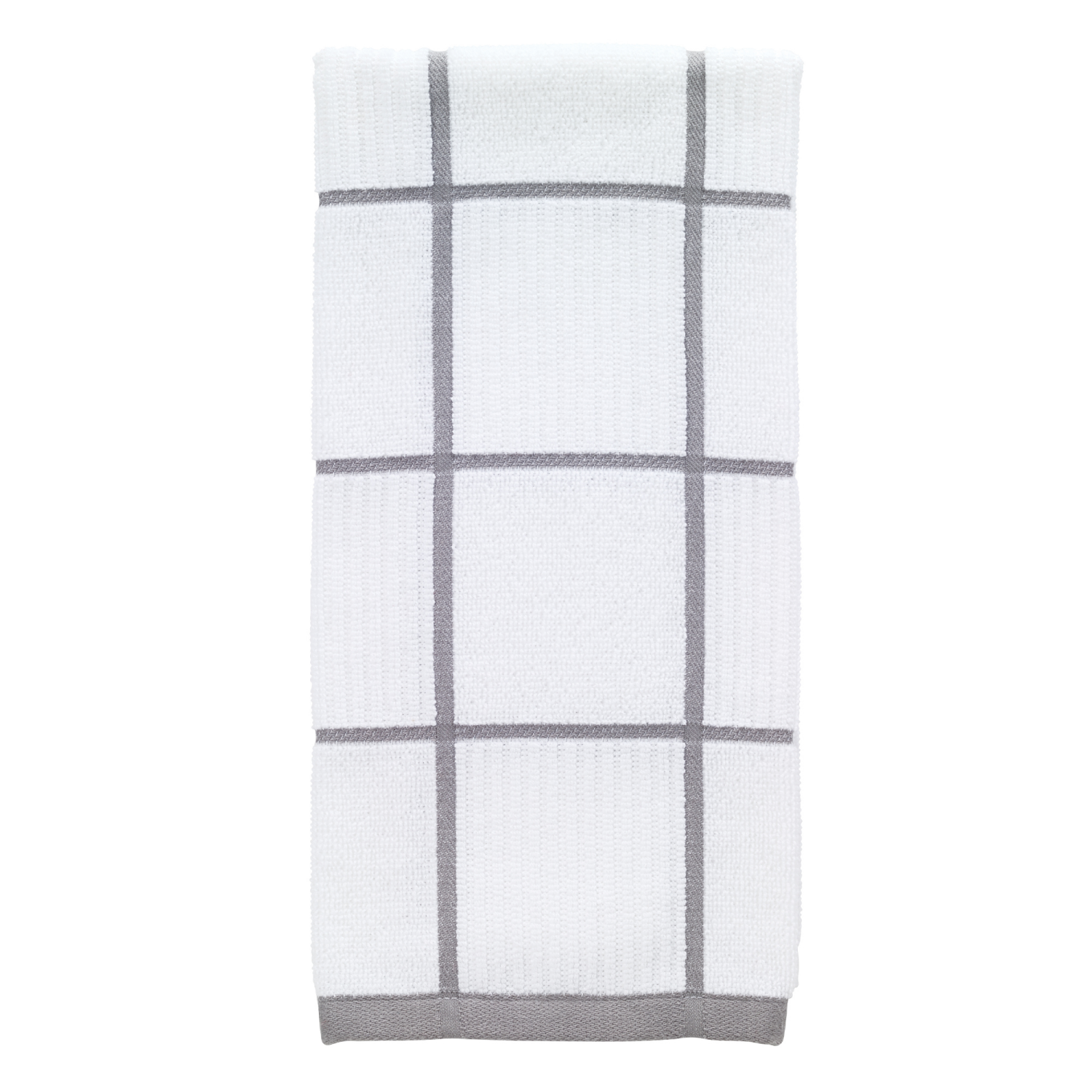 slide 1 of 1, T-fal Gray Check Parquet Towel, 1 ct