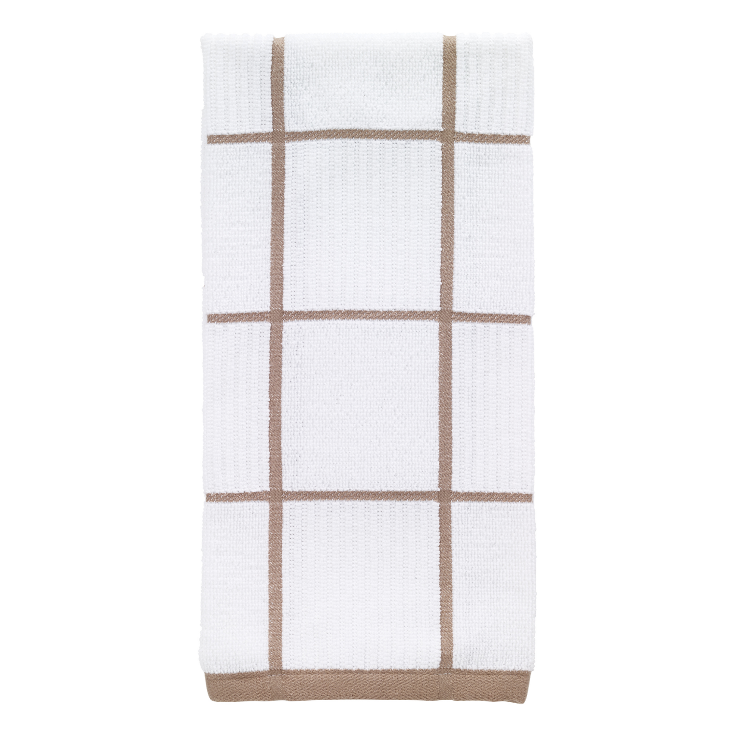slide 1 of 1, T Fal T-Fal Check Parquet Kitchen Towel Sand, 1 ct