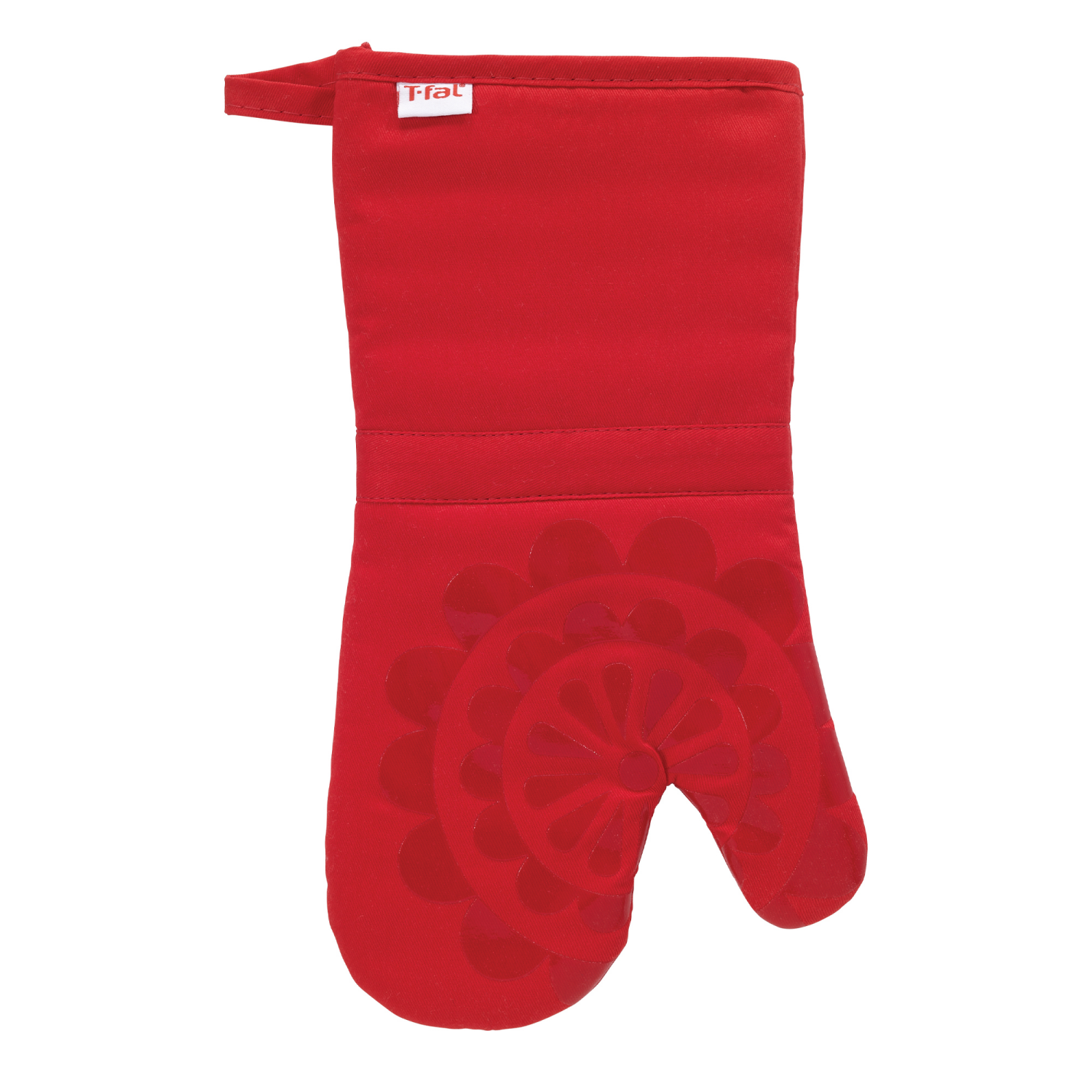slide 1 of 1, T-Fal Medallion Silicon Oven Mitt Red, 1 ct