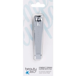 slide 1 of 1, Beauty 360 Compact Toe Nail Clipper With File, 1 ct