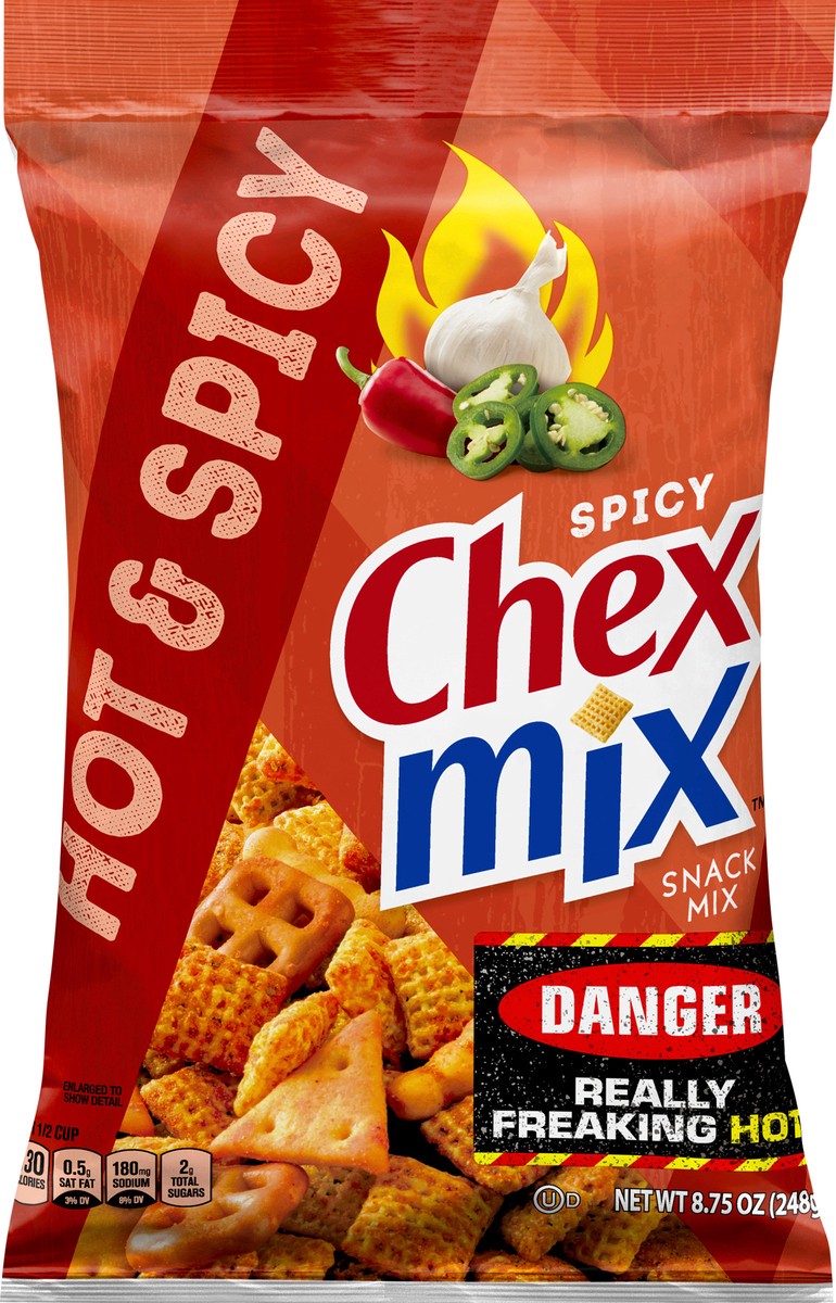 slide 1 of 9, Chex Mix Hot & Spicy Blend Savory Snack Mix, 8.75 oz, 8.75 oz