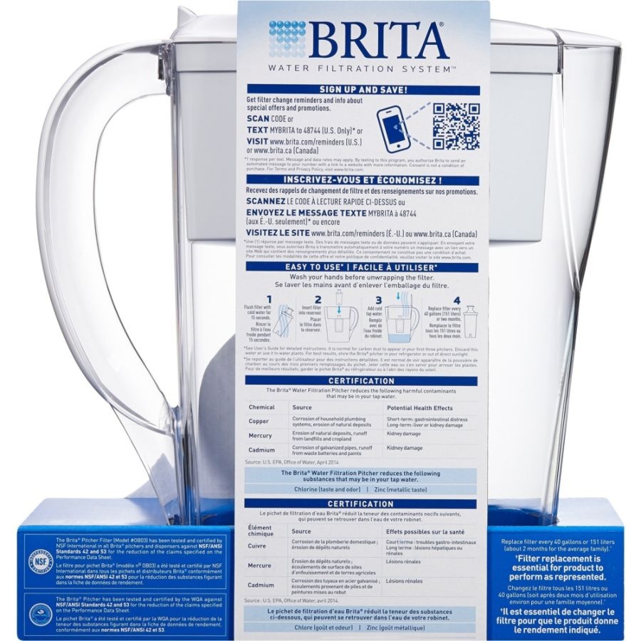 slide 6 of 10, Brita Space Saver Water Filter Pitcher, White, 1 ct