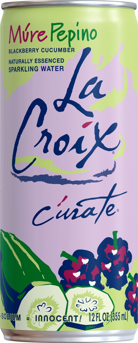 slide 6 of 8, La Croix Mure Pepino Curate Sparkling Water Single Can, 12 oz