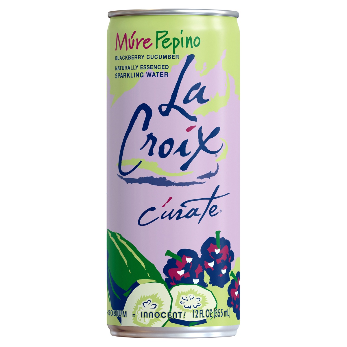 slide 8 of 8, La Croix Mure Pepino Curate Sparkling Water Single Can, 12 oz