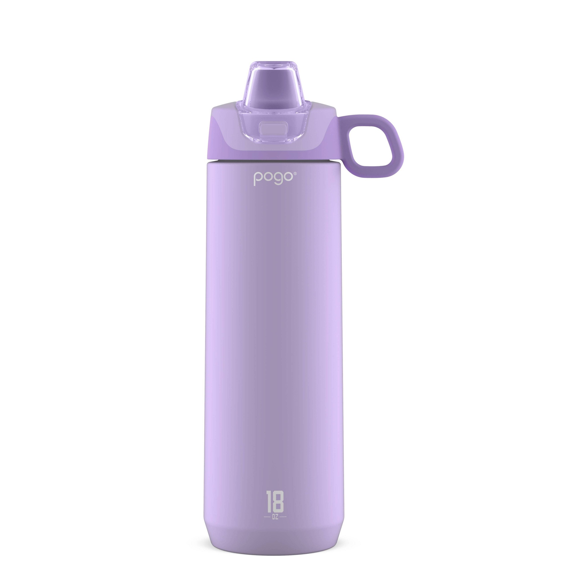 slide 1 of 1, Pogo Stainless Steel Sport Water Bottle with Straw - Lilac, 18 oz