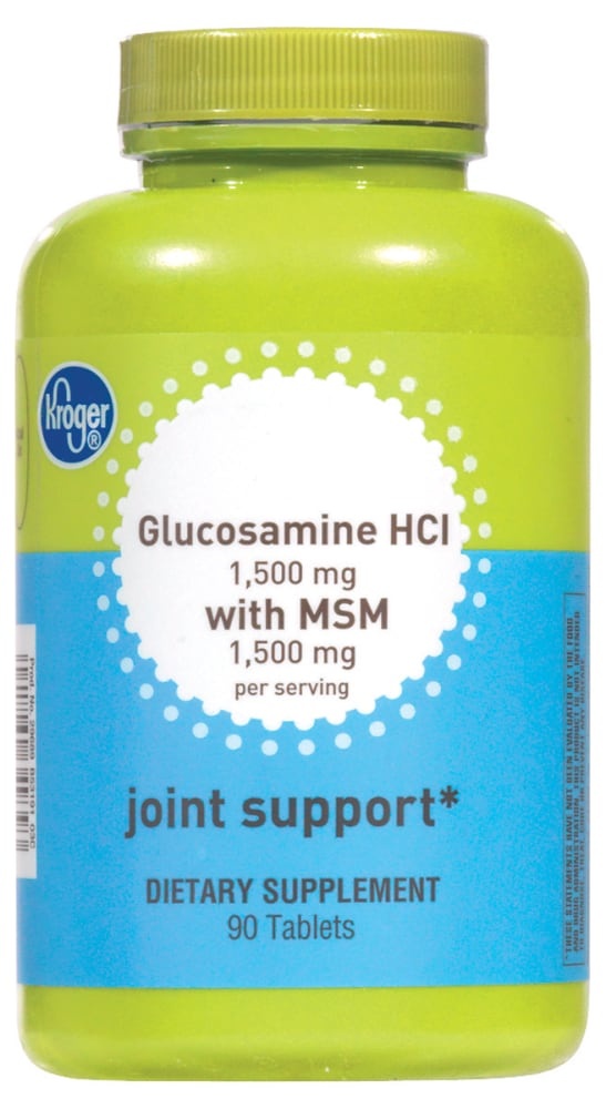 slide 1 of 1, Kroger Glucosamine Hci 1500 Mg With Msm 1500 Mg Joint Support Tablets, 90 ct