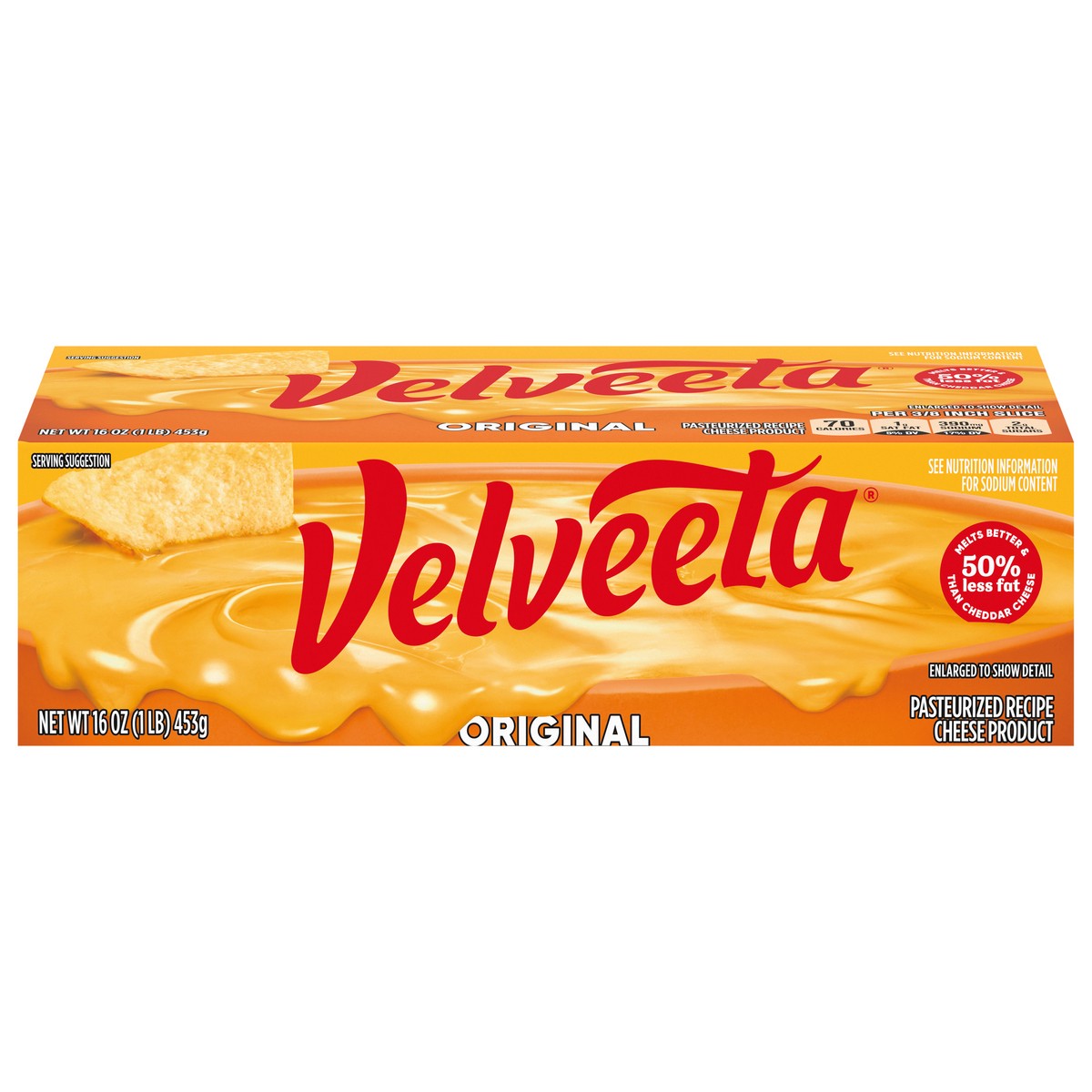 slide 1 of 9, Velveeta Original Pasteurized Recipe Cheese Product, 16 oz Block, 16 oz
