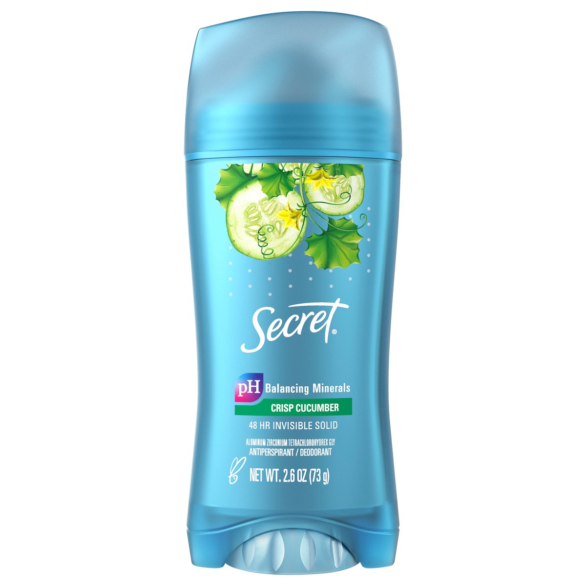 slide 1 of 3, Secret Invisible Solid Antiperspirant and Deodorant, Cucumber Water Scent, 2.6 oz, 2.6 oz