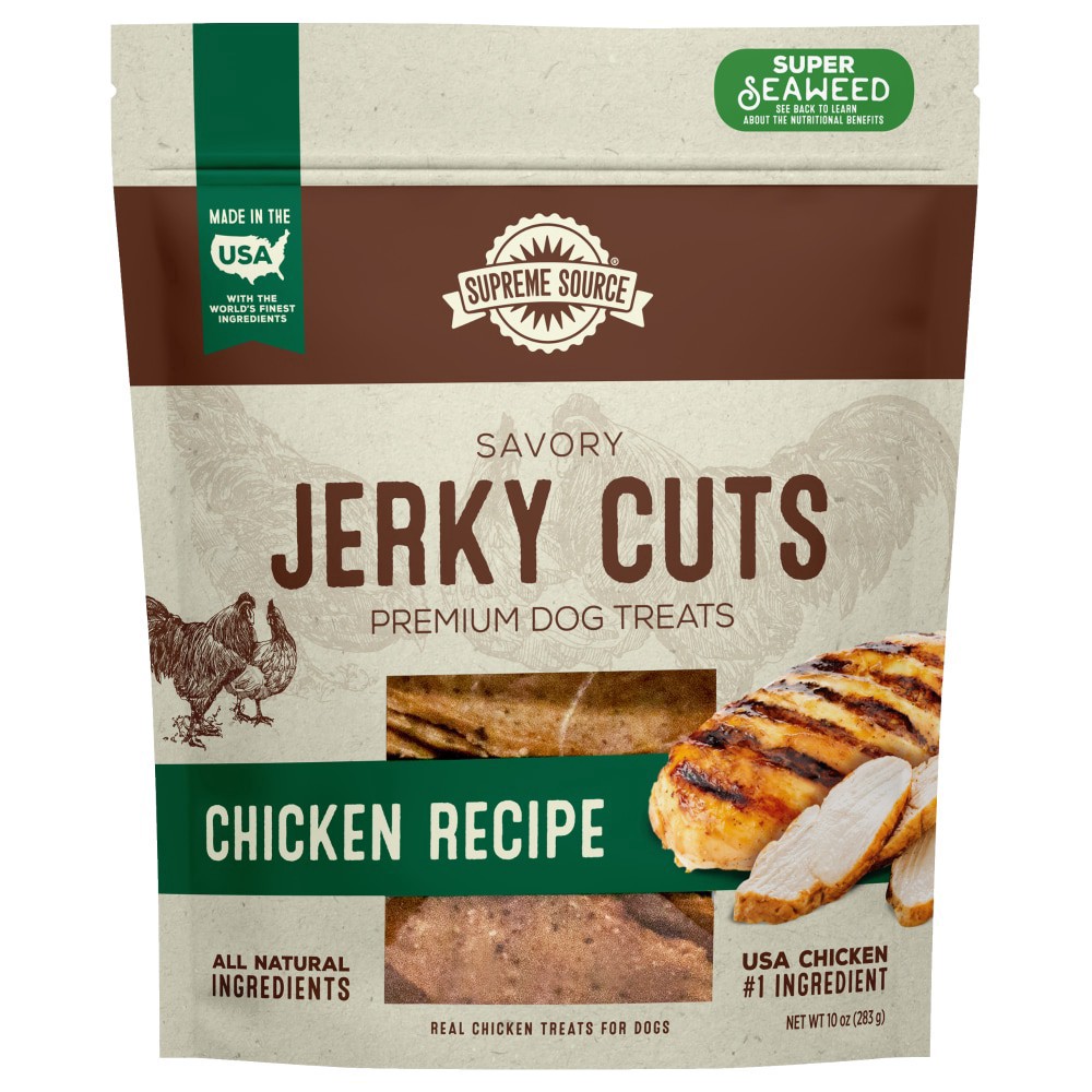 slide 2 of 2, Supreme Source Savory Jerky Cuts Chicken Recipe ?10 oz, 10 oz