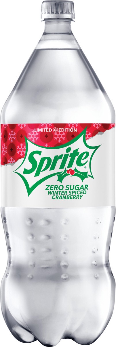 slide 5 of 7, Sprite Winter Spiced Cranberry Zero Sugar, Lemon-Lime and Cranberry Flavored Soda Pop Soft Drink, 2 Liter Bottle, 2 liter