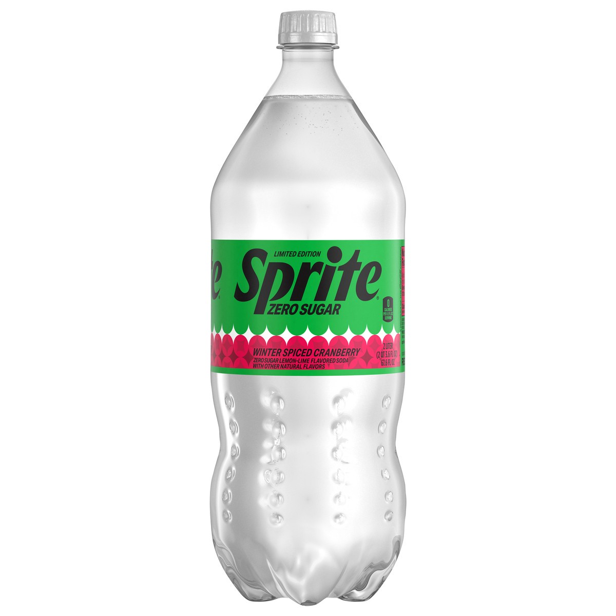 slide 1 of 7, Sprite Winter Spiced Cranberry Zero Sugar, Lemon-Lime and Cranberry Flavored Soda Pop Soft Drink, 2 Liter Bottle, 2 liter