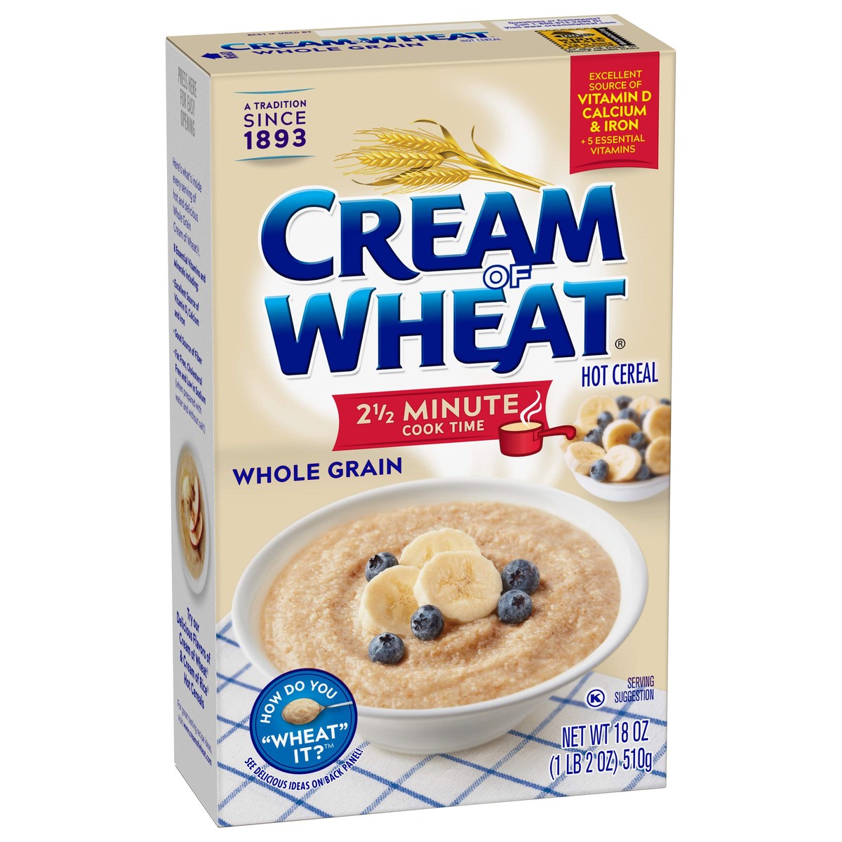 slide 2 of 13, Cream of Wheat Whole Grain Hot Cereal 18 oz, 18 oz