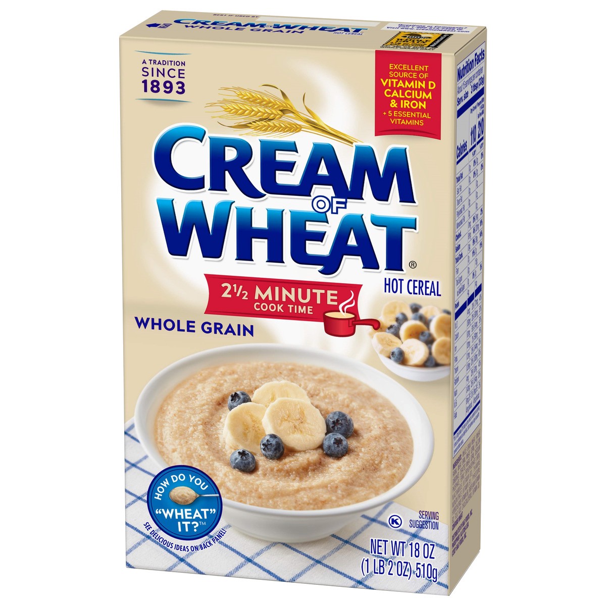 slide 3 of 13, Cream of Wheat Whole Grain Hot Cereal 18 oz, 18 oz