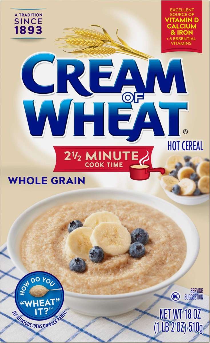 slide 7 of 13, Cream of Wheat Whole Grain Hot Cereal 18 oz, 18 oz