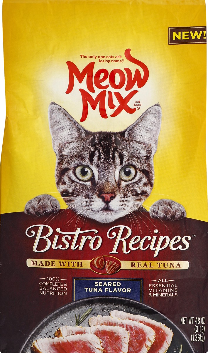 slide 5 of 6, Meow Mix Bistro Recipes Seared Tuna Flavor Dry Cat Food, 3 lb