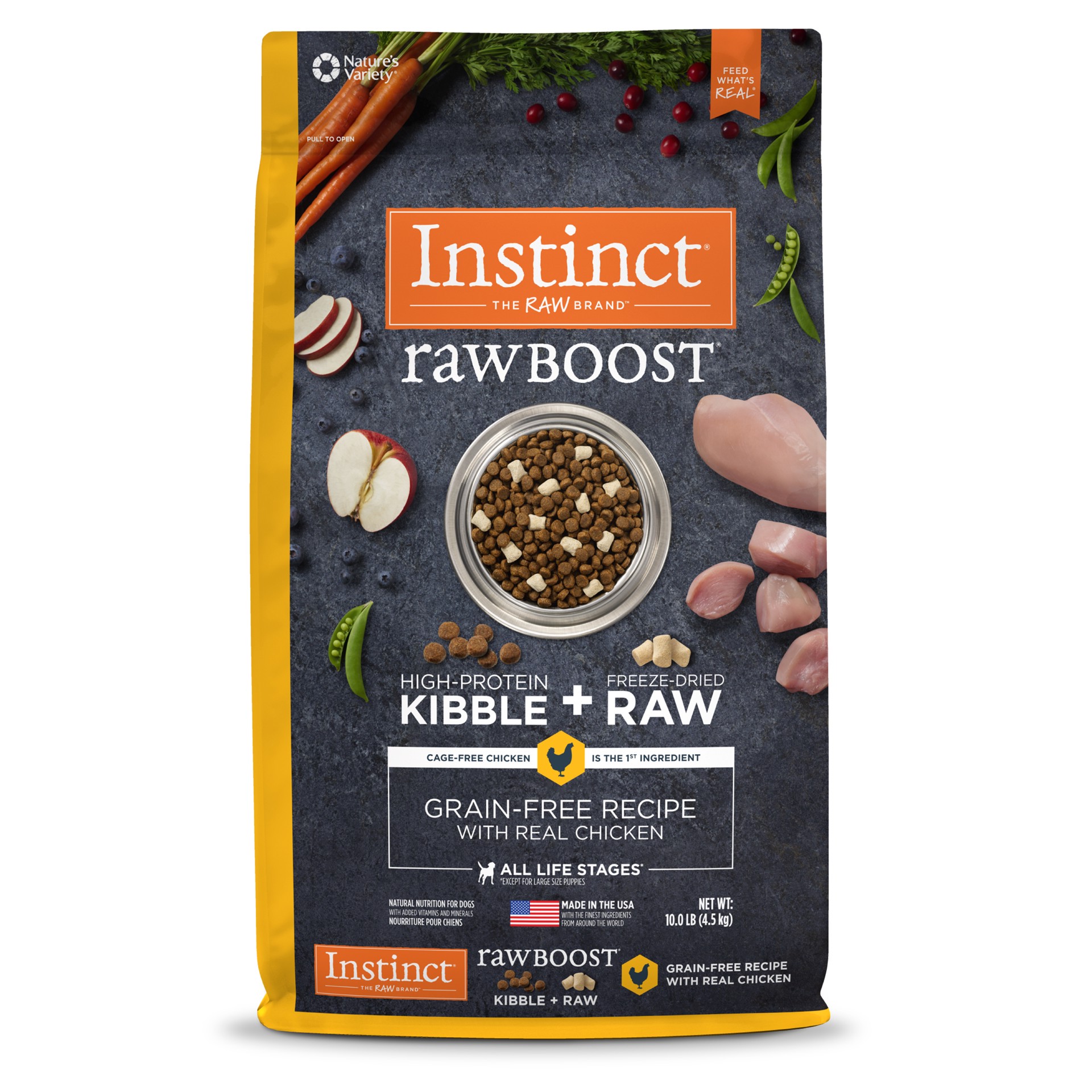 slide 1 of 5, Instinct Raw Boost Chicken Dry Dog Food, 10 lb. Bag, 10 lb