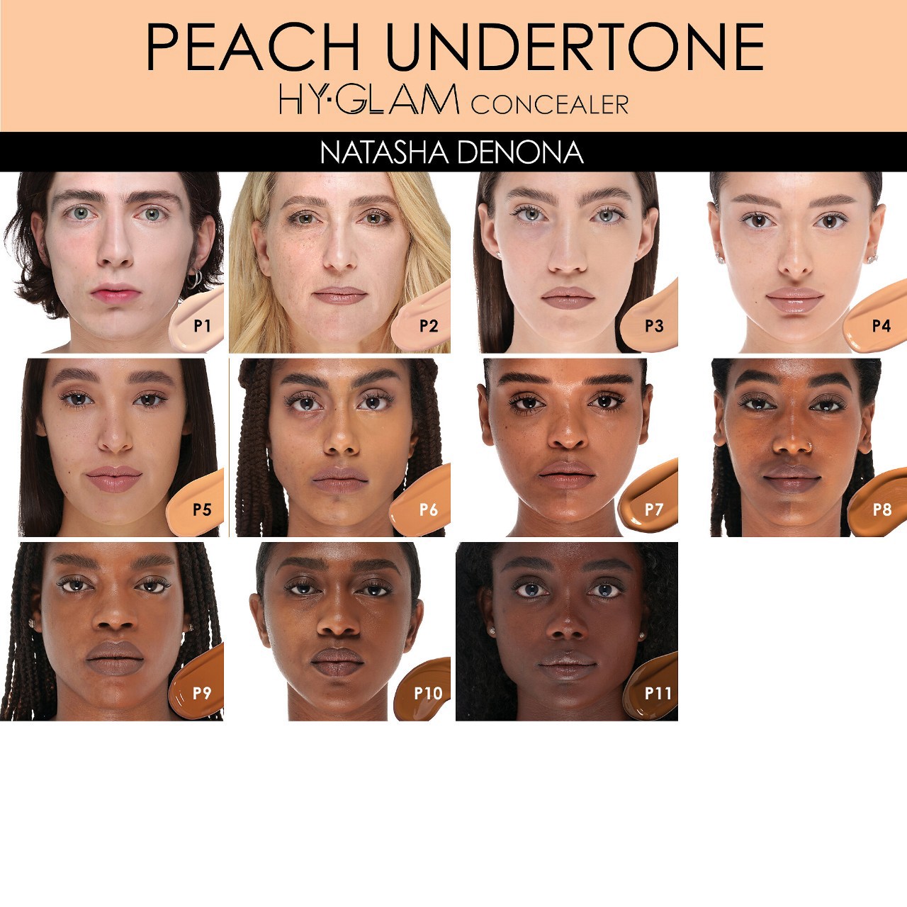 slide 4 of 10, NATASHA DENONA Hy-Glam Brightening & Hydrating Medium to Full Coverage Crease Proof Serum Concealer P5, 0.25 oz / 7.39 ml