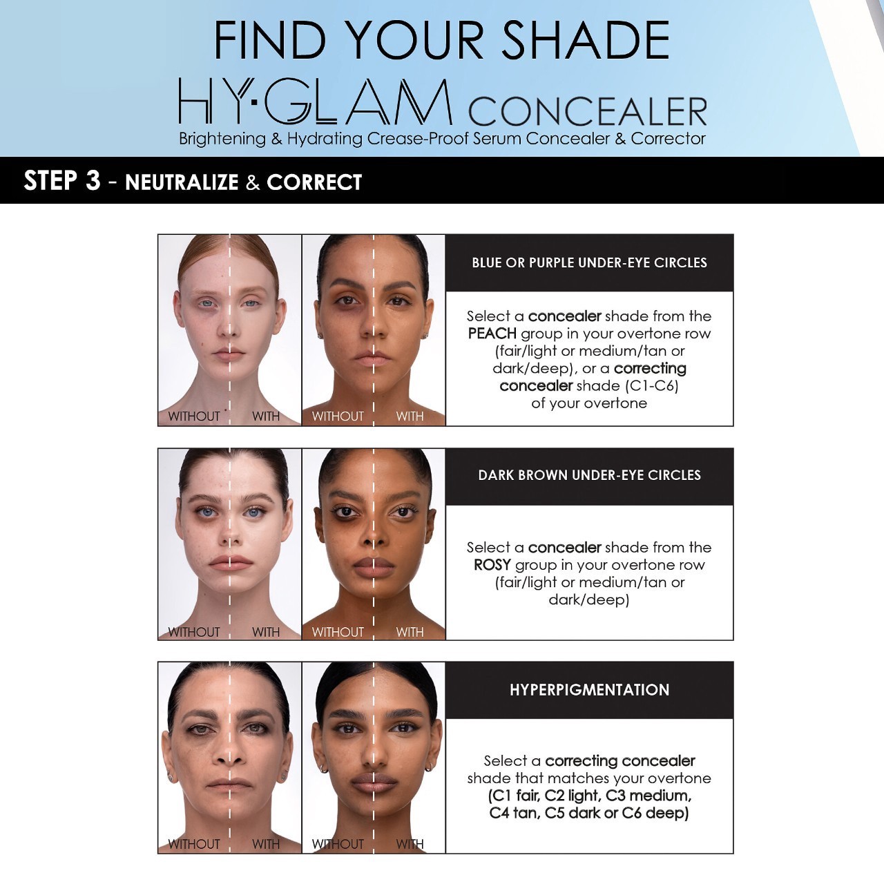 slide 5 of 9, NATASHA DENONA Hy-Glam Brightening & Hydrating Medium to Full Coverage Crease Proof Serum Color Corrector C5, 0.25 oz / 7.39 ml