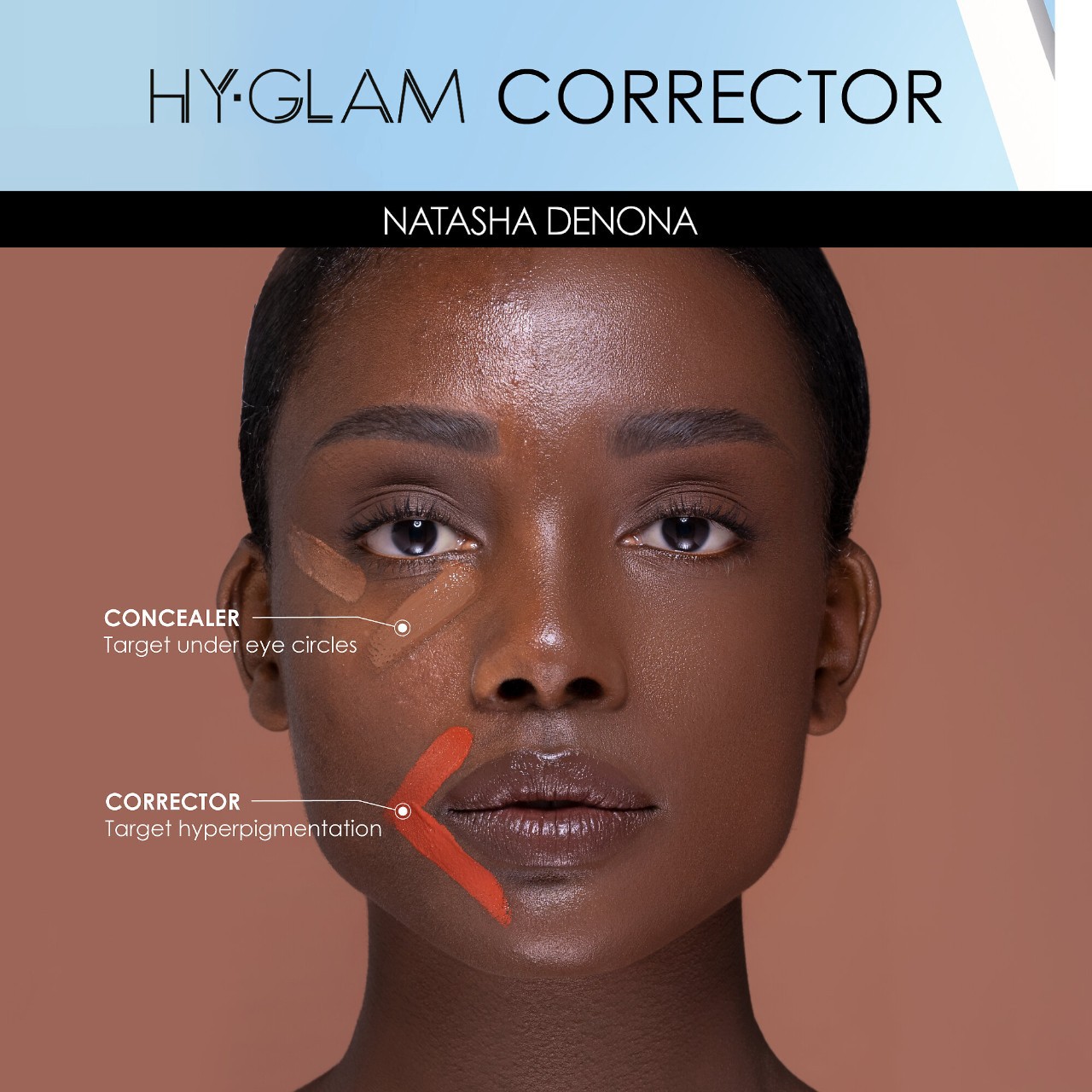slide 9 of 9, NATASHA DENONA Hy-Glam Brightening & Hydrating Medium to Full Coverage Crease Proof Serum Color Corrector C5, 0.25 oz / 7.39 ml