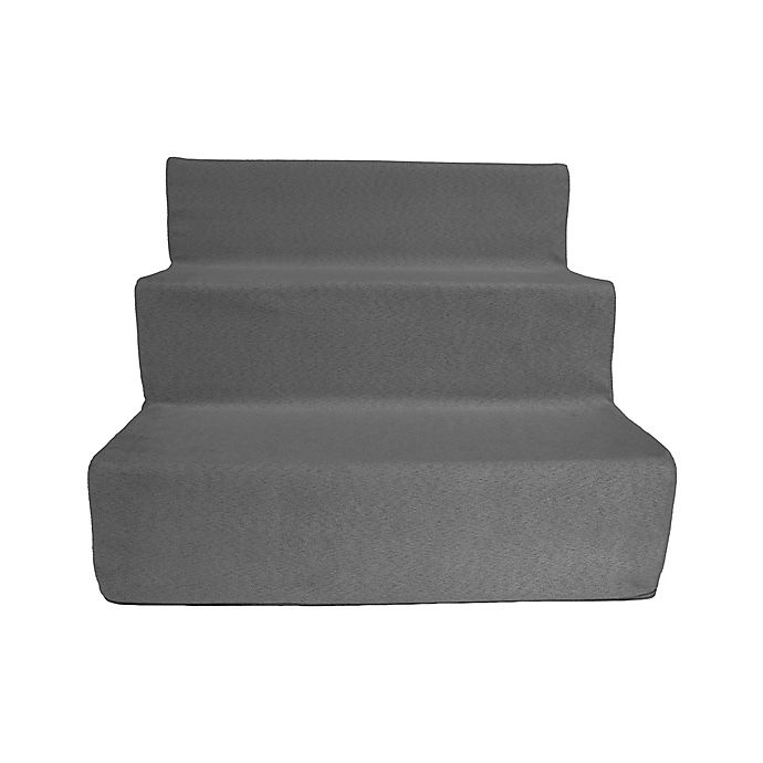 slide 7 of 10, Precious Tails High Density Foam 3 Steps Pet Stairs - Grey, 1 ct