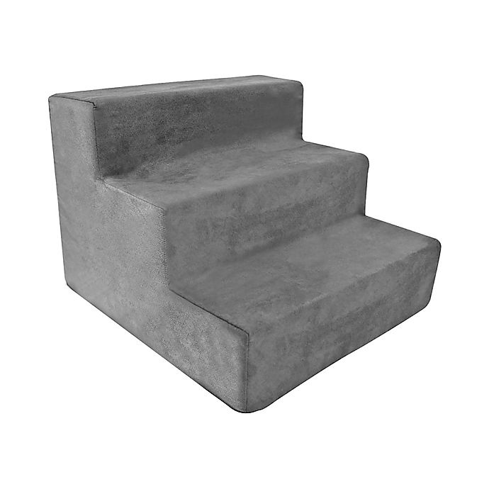 slide 8 of 10, Precious Tails High Density Foam 3 Steps Pet Stairs - Grey, 1 ct