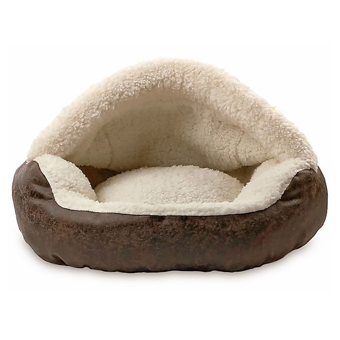 slide 5 of 6, Precious Tails Deep Dish Cave Small Pet Bed - Brown, 1 ct