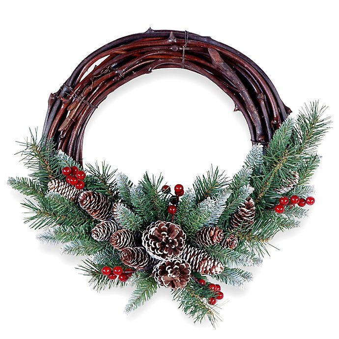 slide 1 of 1, National Tree Company National Tree Frosted Berry Grapevine Wreath, 16 in
