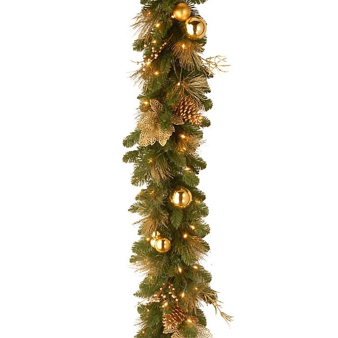 slide 1 of 1, National Tree Company Elegance Battery-Operated Pre-Lit Garland, 6 ft