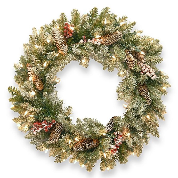 slide 1 of 2, National Tree Company National Tree Dunhill Fir Pre-Lit Wreath, 24 in