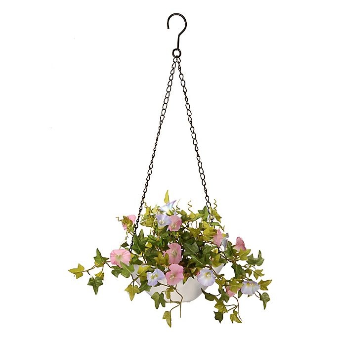 slide 1 of 1, National Tree Company Morning Glory Artificial Hanging Plant - Pink, 9 in