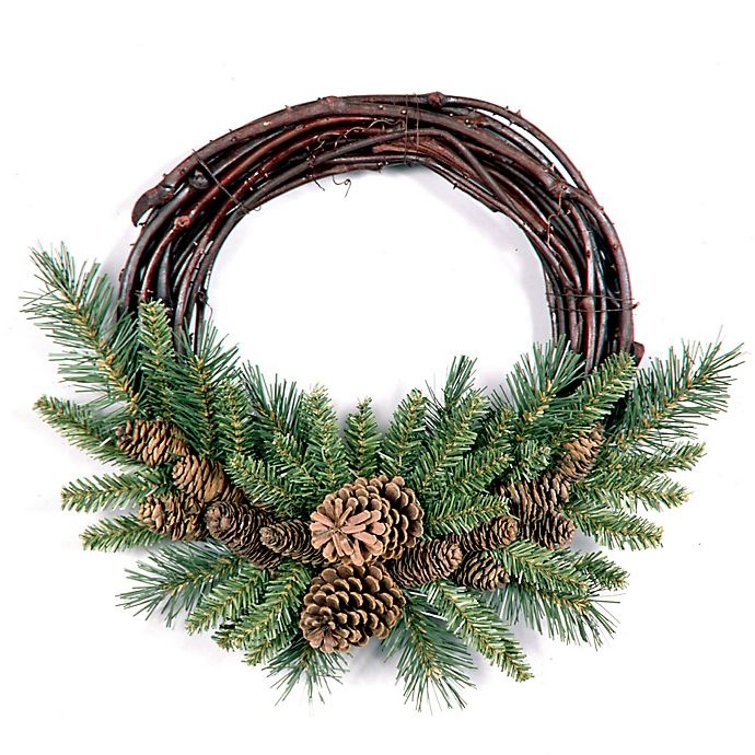 slide 1 of 1, National Tree Company Pine Cone Grapevine Wreath, 16 in