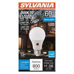 Sylvania Dusk to Dawn 60-Watt A19 Daylight LED Light Bulb