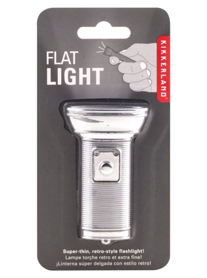 slide 3 of 4, Kikkerland Design Flat Flashlight, Silver, 1 ct