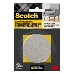 Scotch 6 -Pack 2-in Beige Round Felt furniture pads