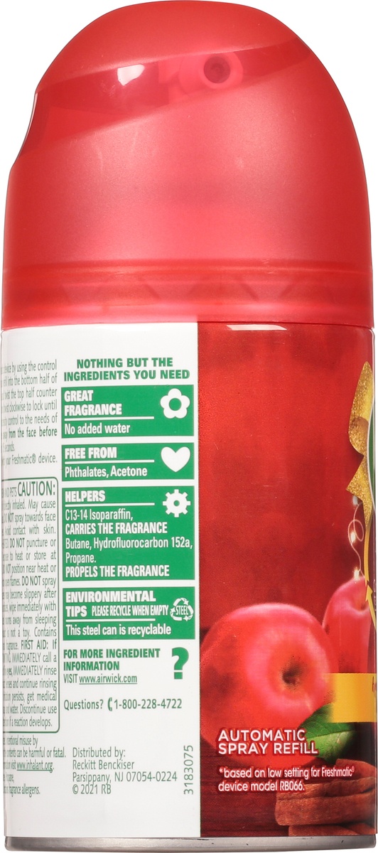 slide 6 of 10, Air Wick Freshmatic Ultra Apple Cinnamon Medley Automatic Spray Refill, 6.17 oz