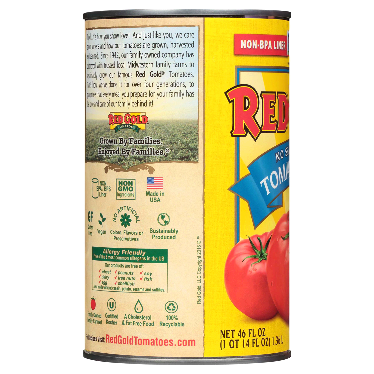slide 2 of 2, Red Gold No Salt Added Tomato Juice - 46 fl oz, 46 fl oz