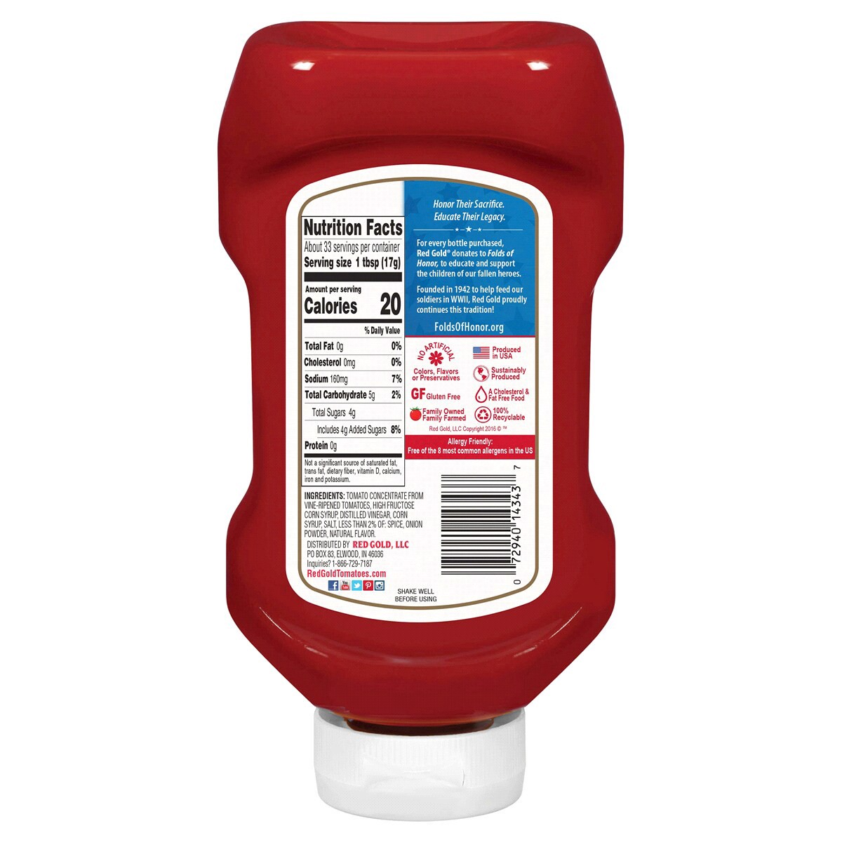 slide 2 of 2, Red Gold Tomato Ketchup - 32 oz, 32 oz