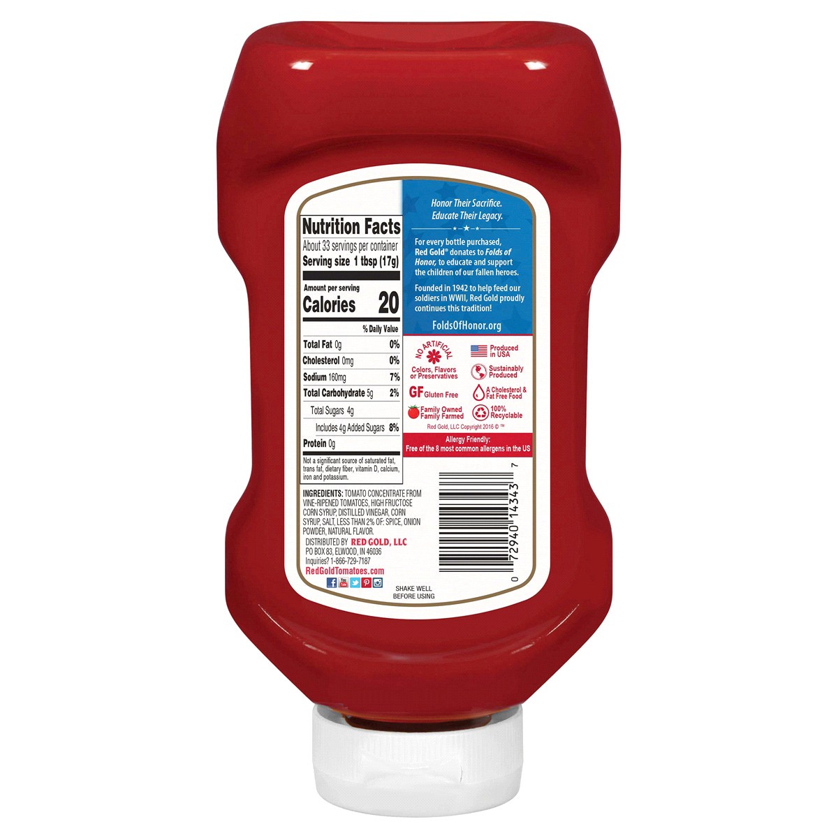 slide 2 of 2, Red Gold Tomato Ketchup - 32 oz, 32 oz