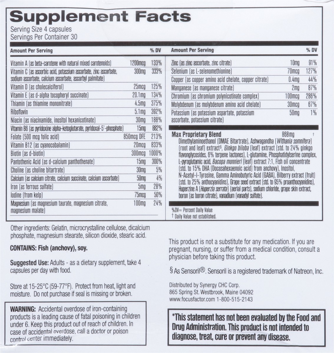 slide 2 of 9, Focus Factor Maximum Strength Capsules, 120 ct