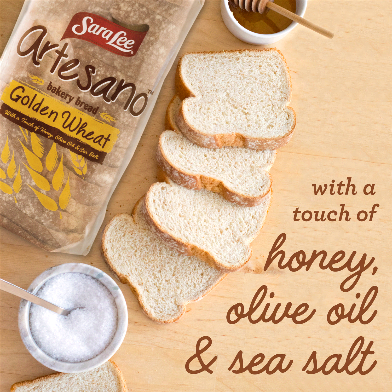 slide 2 of 5, Sara Lee Artesano Bakery Bread Golden Wheat Pre-sliced Bread Loaf, 20 oz, 20 oz